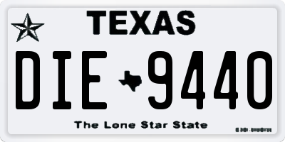 TX license plate DIE9440