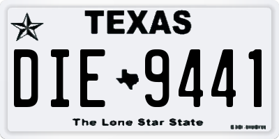 TX license plate DIE9441