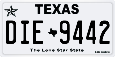 TX license plate DIE9442