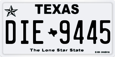 TX license plate DIE9445