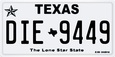 TX license plate DIE9449