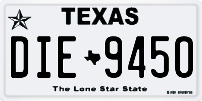 TX license plate DIE9450
