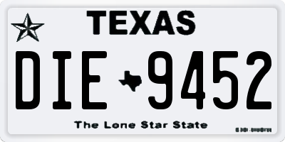 TX license plate DIE9452