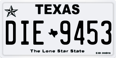 TX license plate DIE9453