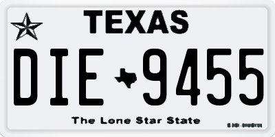 TX license plate DIE9455