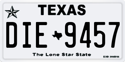 TX license plate DIE9457
