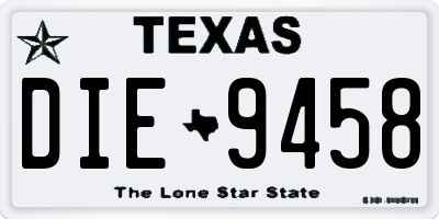 TX license plate DIE9458
