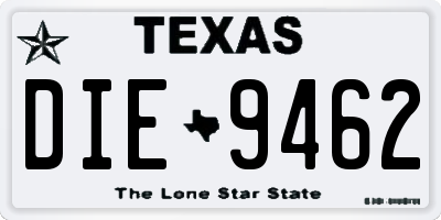 TX license plate DIE9462