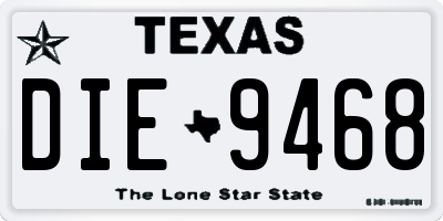 TX license plate DIE9468