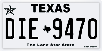 TX license plate DIE9470