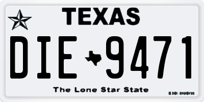 TX license plate DIE9471