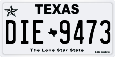 TX license plate DIE9473