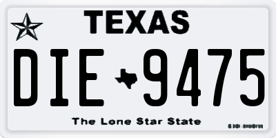 TX license plate DIE9475