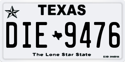 TX license plate DIE9476