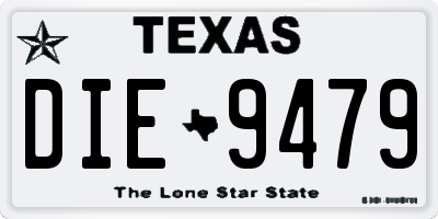 TX license plate DIE9479