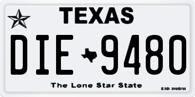 TX license plate DIE9480