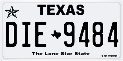 TX license plate DIE9484