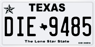 TX license plate DIE9485
