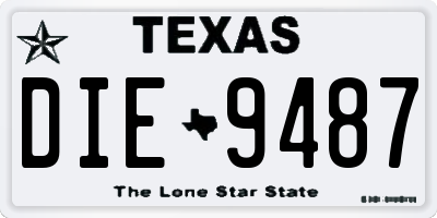 TX license plate DIE9487