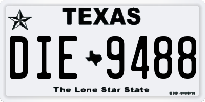 TX license plate DIE9488