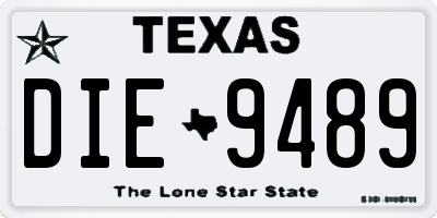 TX license plate DIE9489