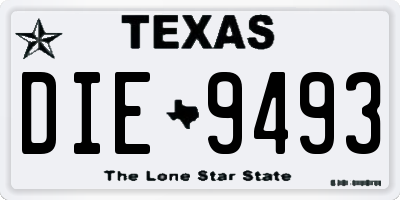 TX license plate DIE9493