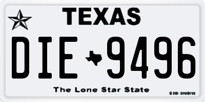 TX license plate DIE9496