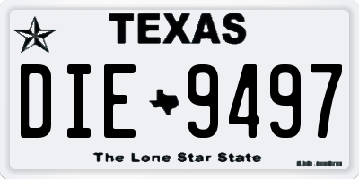 TX license plate DIE9497