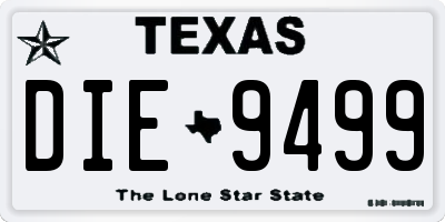 TX license plate DIE9499