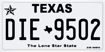 TX license plate DIE9502