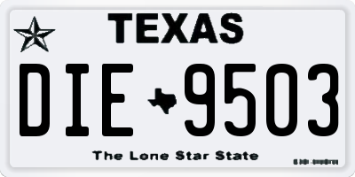 TX license plate DIE9503