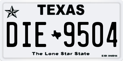 TX license plate DIE9504