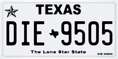 TX license plate DIE9505