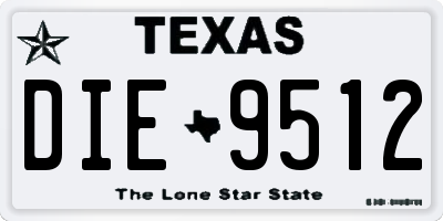 TX license plate DIE9512