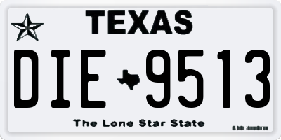 TX license plate DIE9513