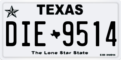 TX license plate DIE9514
