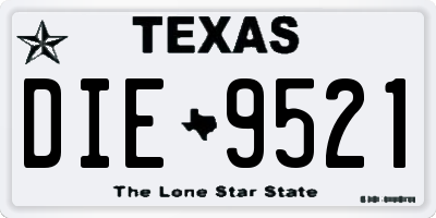 TX license plate DIE9521