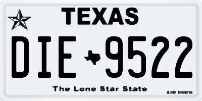 TX license plate DIE9522