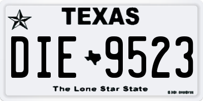 TX license plate DIE9523
