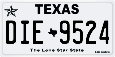 TX license plate DIE9524