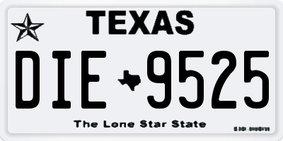 TX license plate DIE9525
