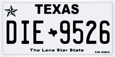 TX license plate DIE9526