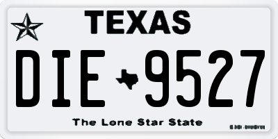 TX license plate DIE9527