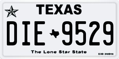 TX license plate DIE9529