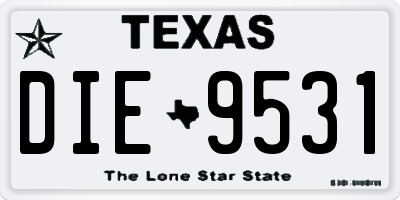 TX license plate DIE9531