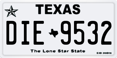 TX license plate DIE9532