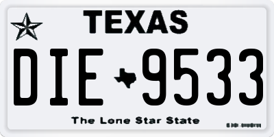 TX license plate DIE9533