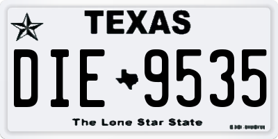 TX license plate DIE9535