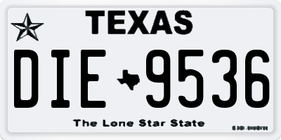 TX license plate DIE9536