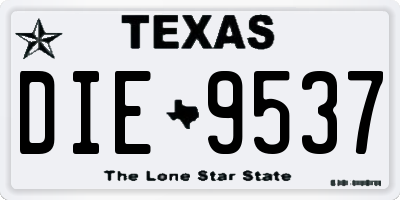 TX license plate DIE9537